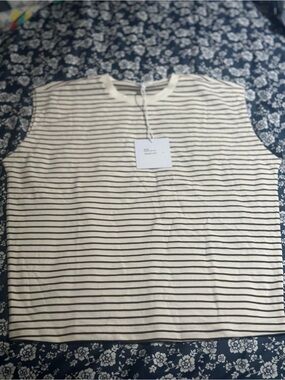 Pistola Striped Sleeveless Knit Top in Ivory and Chestnut